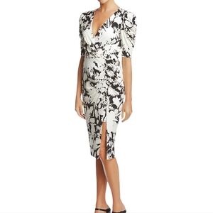 Bailey 44 Aurora Floral Print Puff-Sleeve Dress, Small
